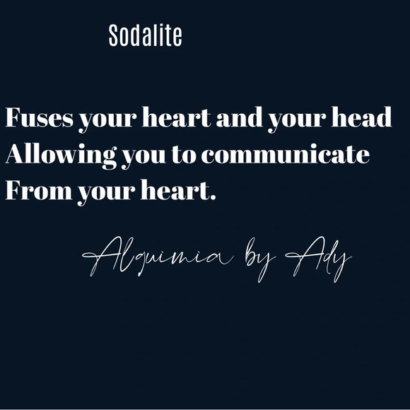 Sodalite  rustic brass adjustable statement beaded bracelet - Picture 5 of 5